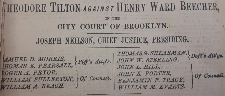 Rev. Beecher & his BF’s Wife….