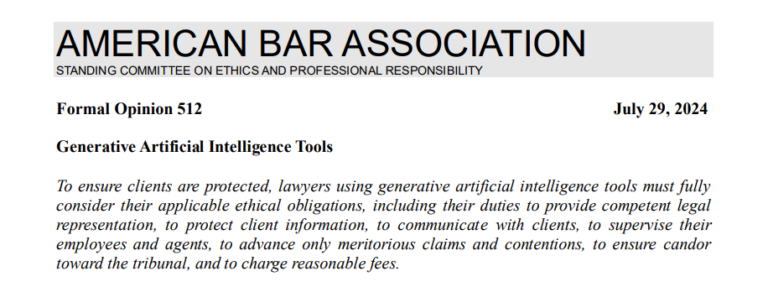 ABA issues Opinion re: AI… (& of course, some NYLI sources!)