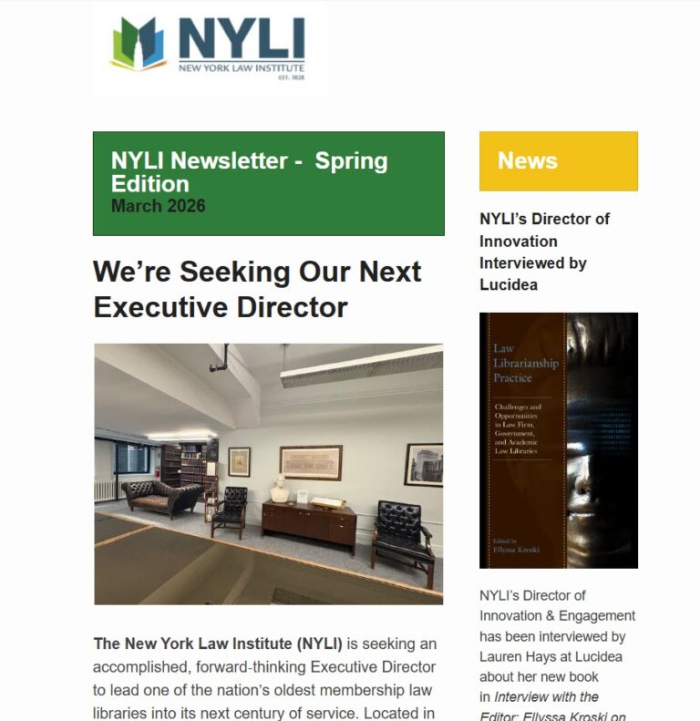 NYLI Newsletter Spring 2026